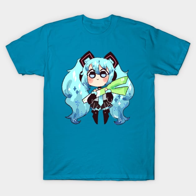 Miku Print T-Shirt by Lynnie001